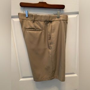 PRE-OWNED PGA MEN'S FLAT FRONT SHORTS- KHAKI- SIZE 36